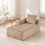 DIVANO Compatto 158x93x61 cm in Corduroy Khaki con tasche laterali e portabicchieri