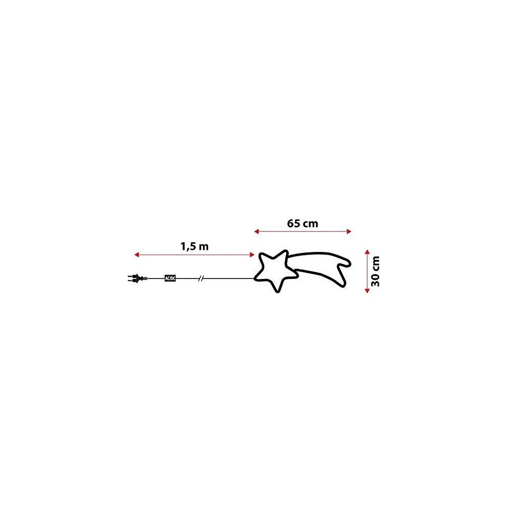 Trade Shop - Stella Cometa Luminosa 65 Cm In Tubo Luminoso A Led Bianchi Effetto Flashing -