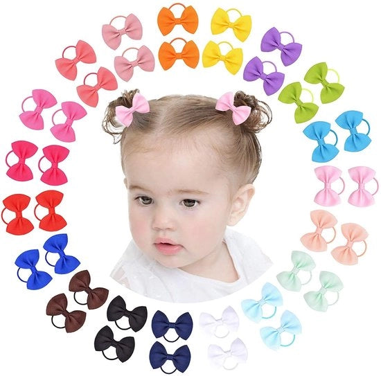 Accessori per capelli in elastico da 40 pezzi - Strisce per capelli elastiche - Supporto per coda di cavallo - Accessori per capelli - Ragazze - Supporto in gomma resistente al tempo - Bende per capelli