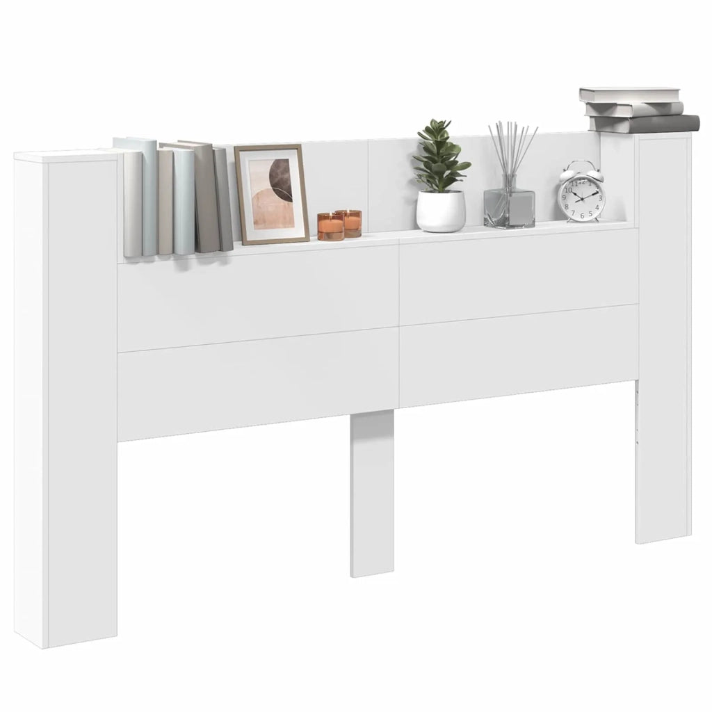 Testiera | Testata letto con mobile e LED Bianco 180 x 16,5 x 103,5 cm