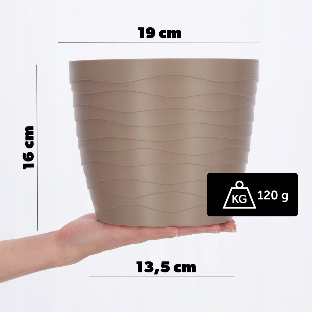 KADAX - Copertura in plastica per vaso di fiori e piante, rotonda, beige, 19 cm
