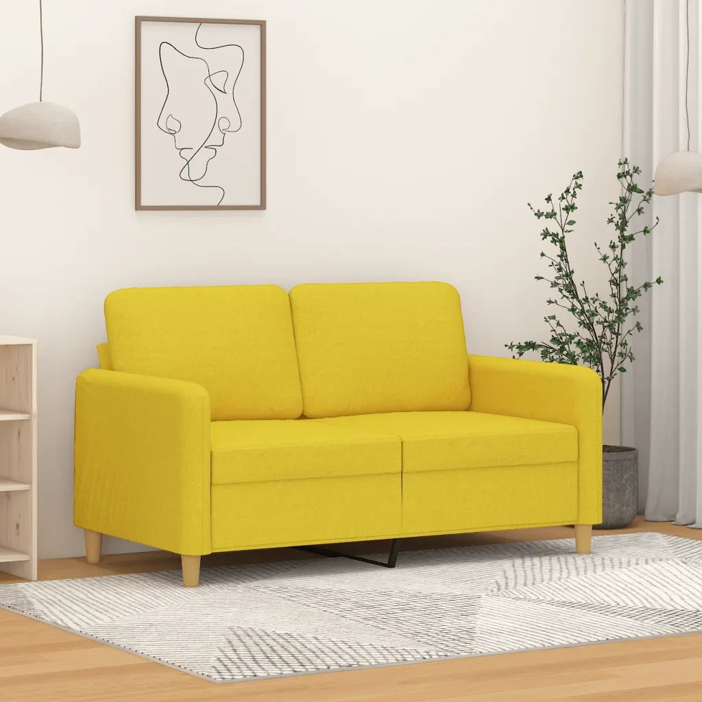 Divano a 2 Posti-Sofa 2 Posti Giallo Chiaro 120 cm in Tessuto 745170