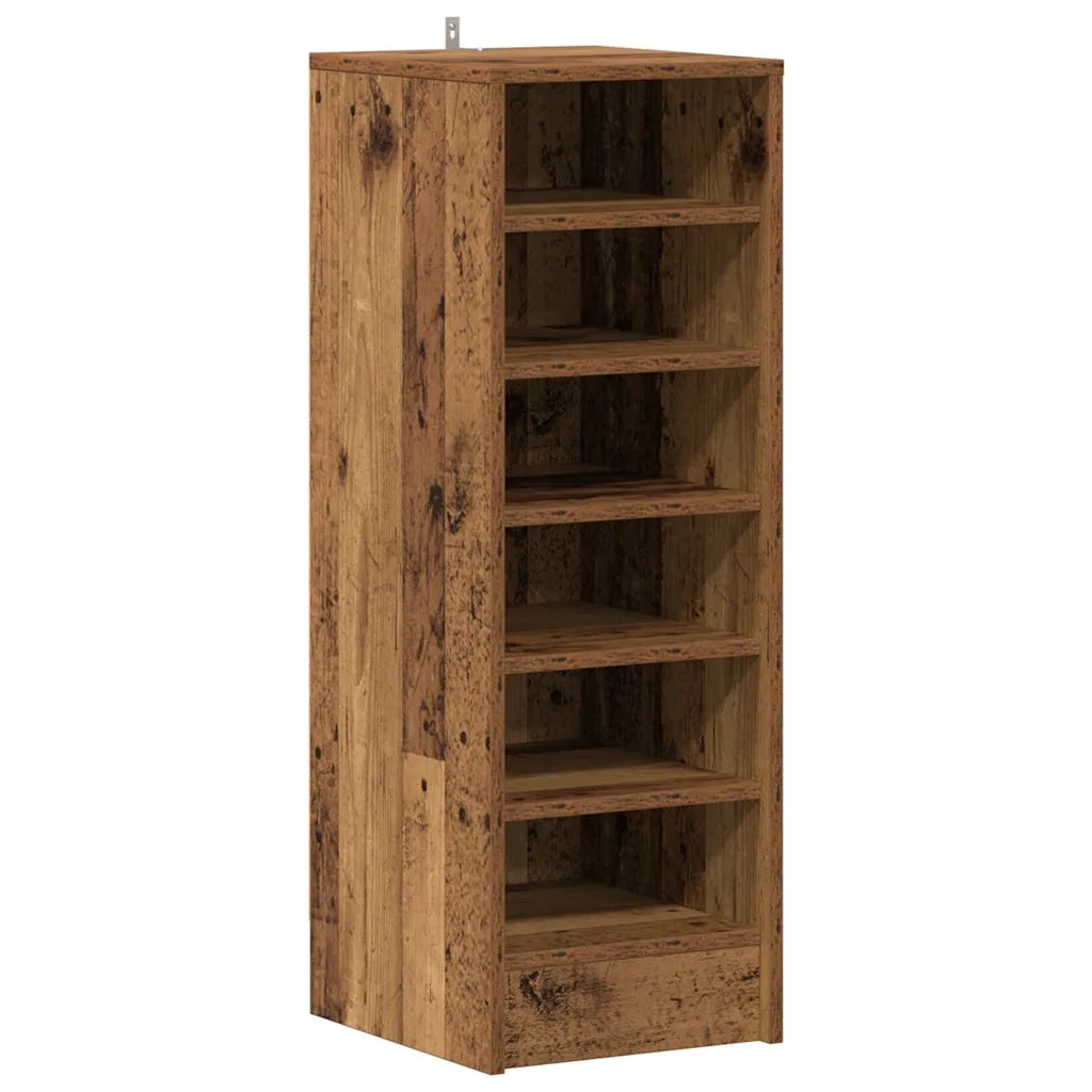 Scarpiera Legno Vecchio 32x35x92 cm in Legno Multistrato 856714