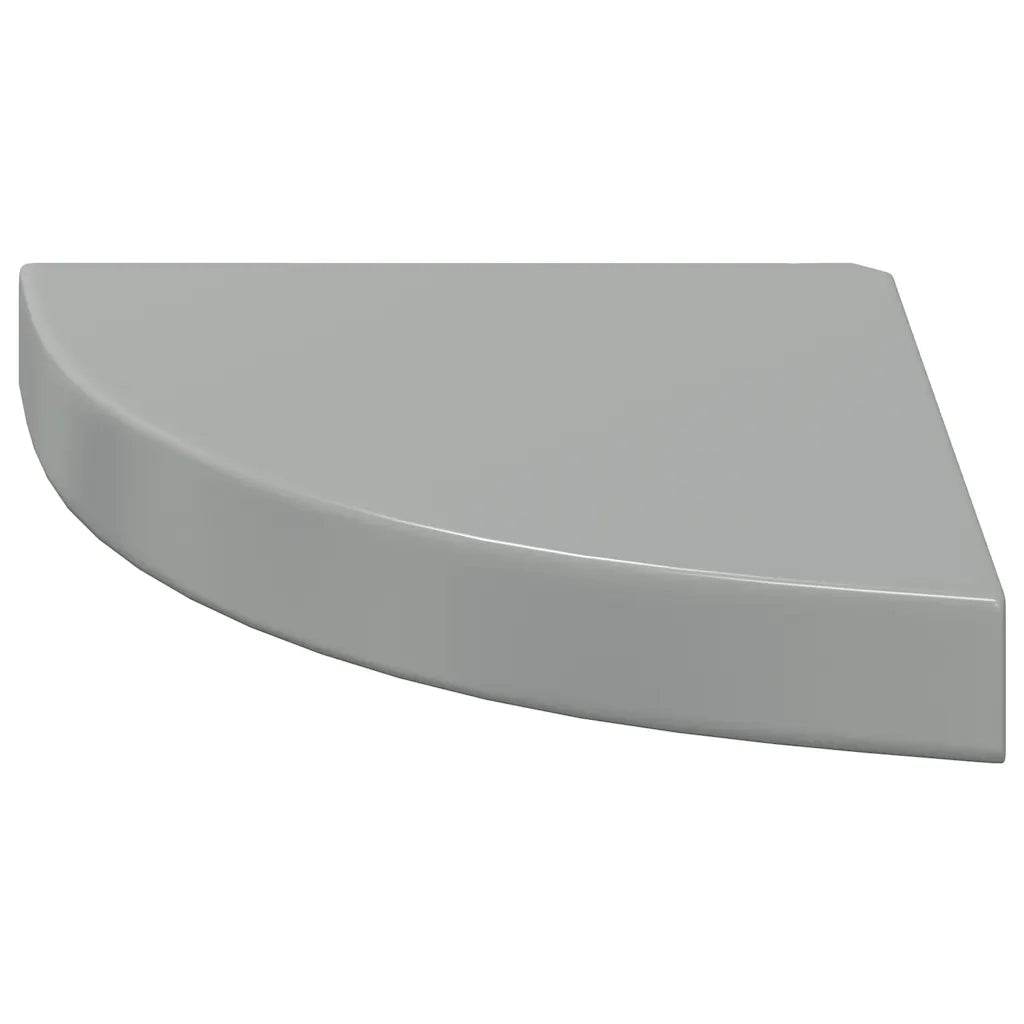 Scaffali Angolari a Parete 2 pz Grigio Lucido 25x25x3,8 cm MDF 323893