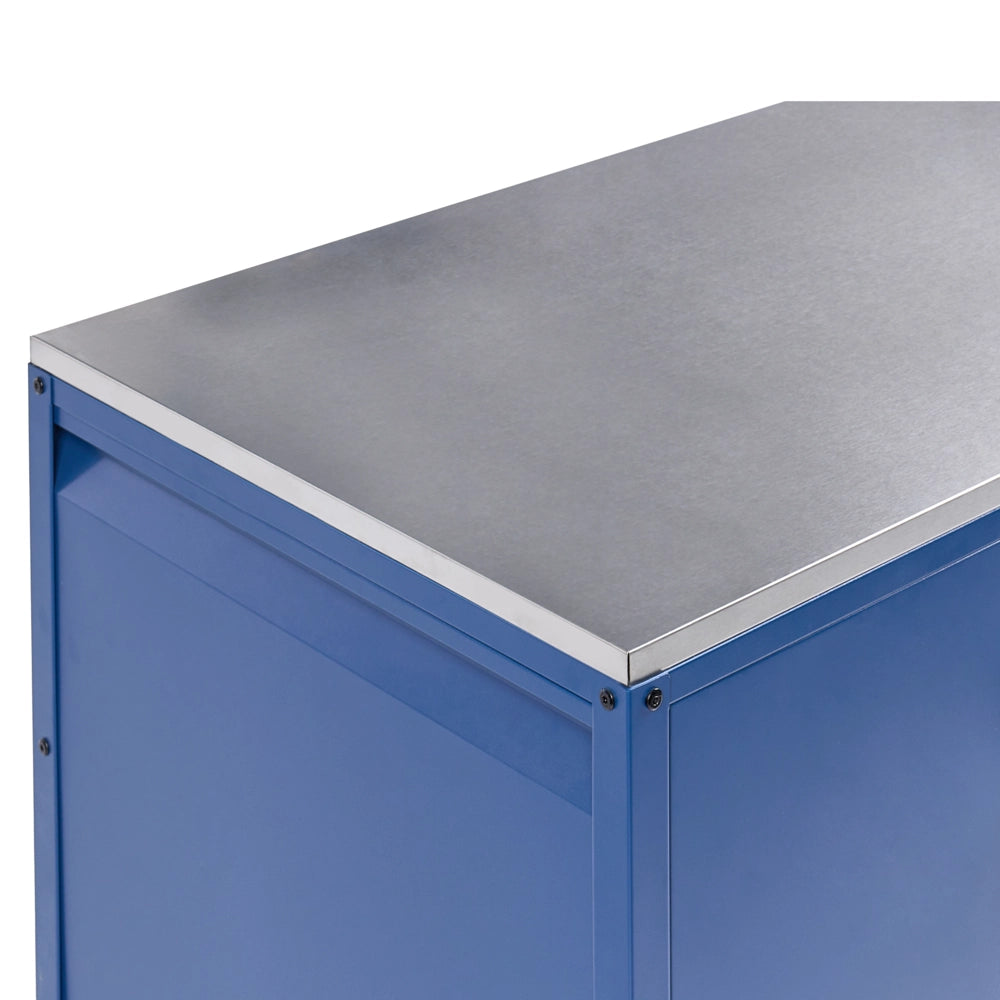 Armadietto da giardino in acciaio inox di colore blu con 3 ante giardino cucina esterno