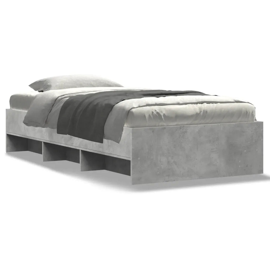 Giroletto-Struttura Letto Grigio Cemento 90x200 cm in Legno Multistrato 605821