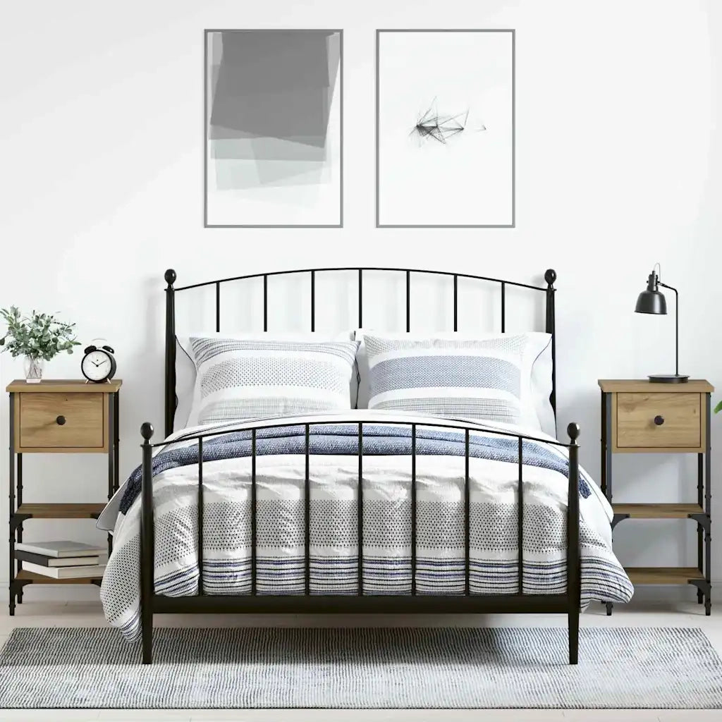 Armadio da Notte con cassetto 2 pcs Marrone 33.5 x 36 x 70 cm 871239