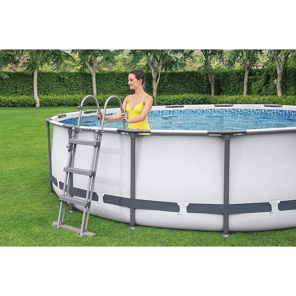 Trade Shop - Piscina Fuori Terra Rotonda Steel Pro Max 366x100 Cm 9150lt Pompa Scaletta 56418 -