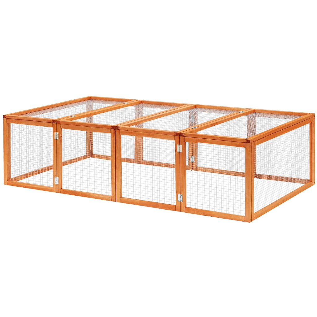 Gabbia Conigliera in Legno con Tetto Aperto per Piccoli Animali ¨C Minimal ¨C 181x100x48 cm