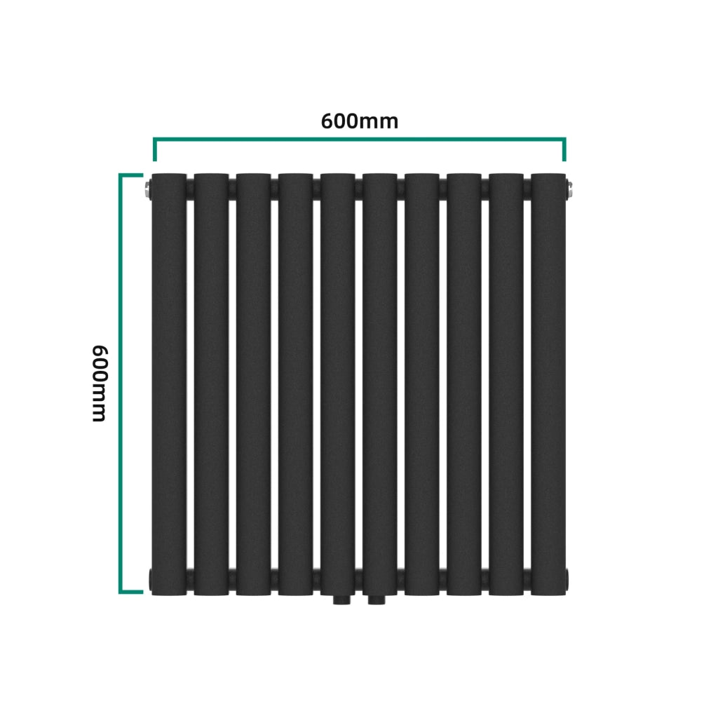 Radiatore a pannello piatto 449 watt acciaio 60 x 60 cm nero 03_0010448