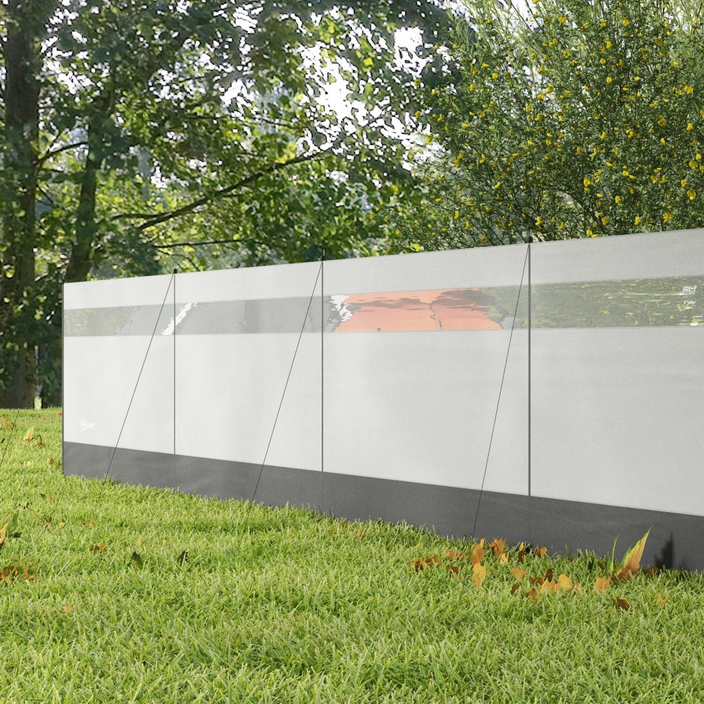 Paravento da giardino con finestra e borsa ¨C zephmum ¨C grigio 725x140cm