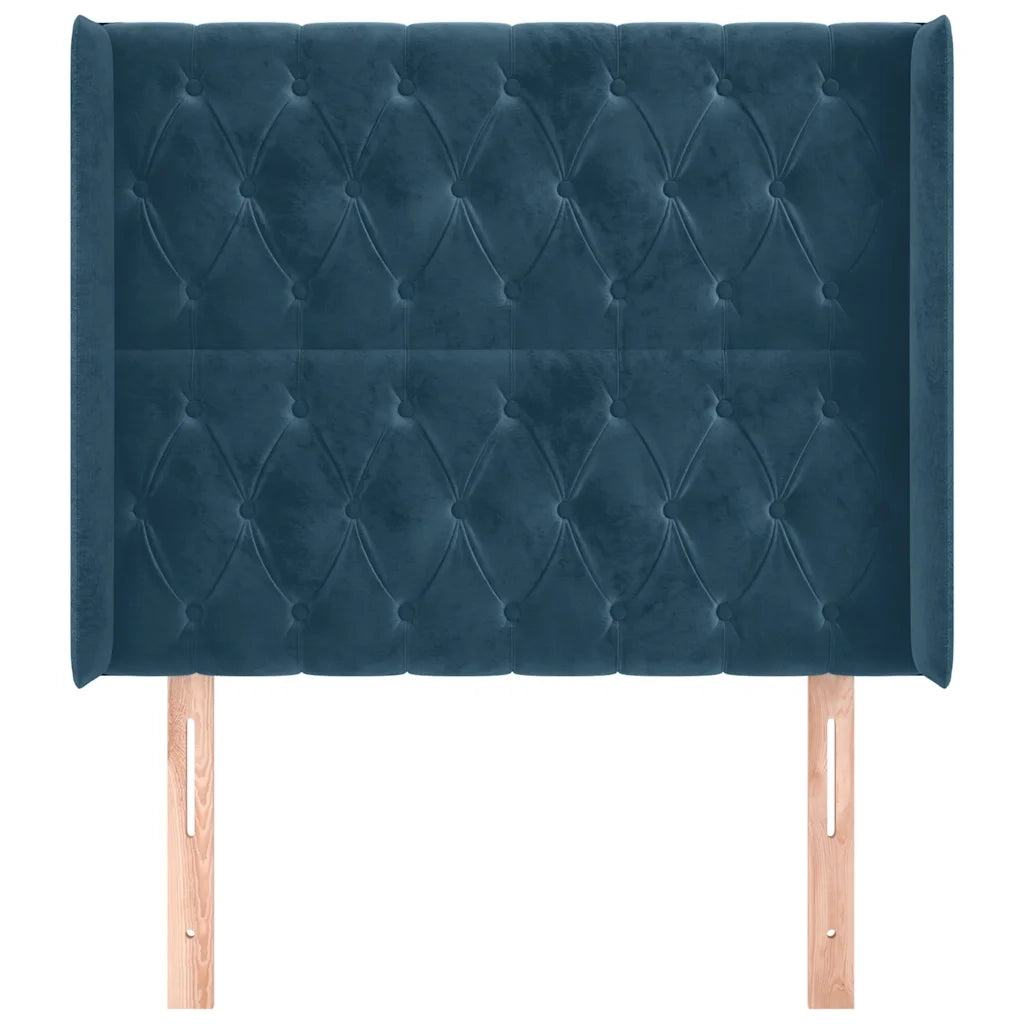 Testiera ad Orecchio Blu Scuro 93x16x118/128 cm in Velluto 3119956