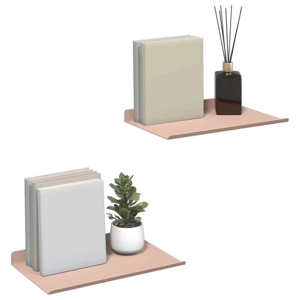 Mensola sospesa 2 pcs Rosa 30 x 18 x 2,5 cm Acciaio 8003998