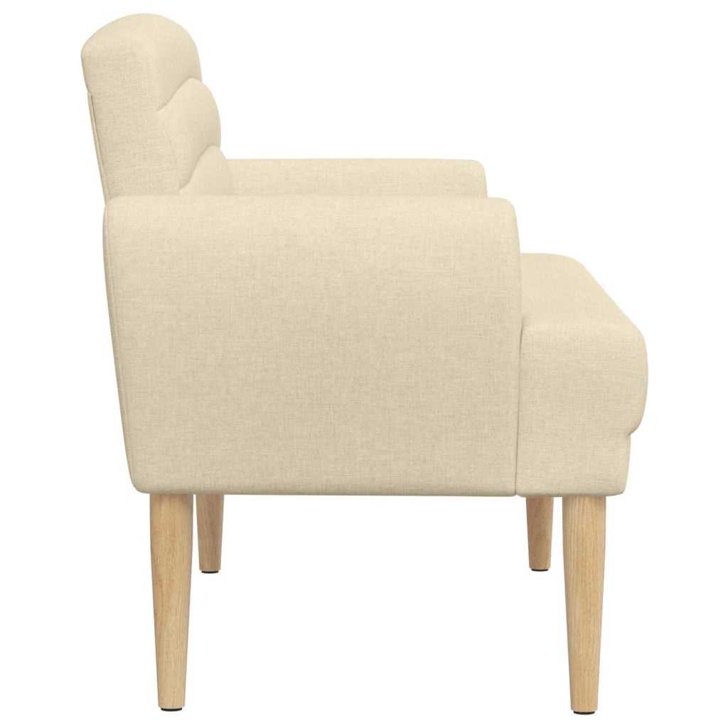 Loveseat con bottoni imbottiti Crema 116 x 67 x 80 cm Tessuto 42041782