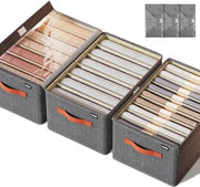 Scatola di archiviazione a pile, 3 cassetti estensibili, 6+7+9 contenitori, dimensioni 40 x 27 x 20 cm, organizzatore di abbigliamento con coperchio trasparente per jeans, pantaloni, magliette e intimo.