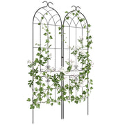 Griglia per piante rampicanti ¨C zephmum ¨C 2 pezzi, metallo, nero, 50x181 cm