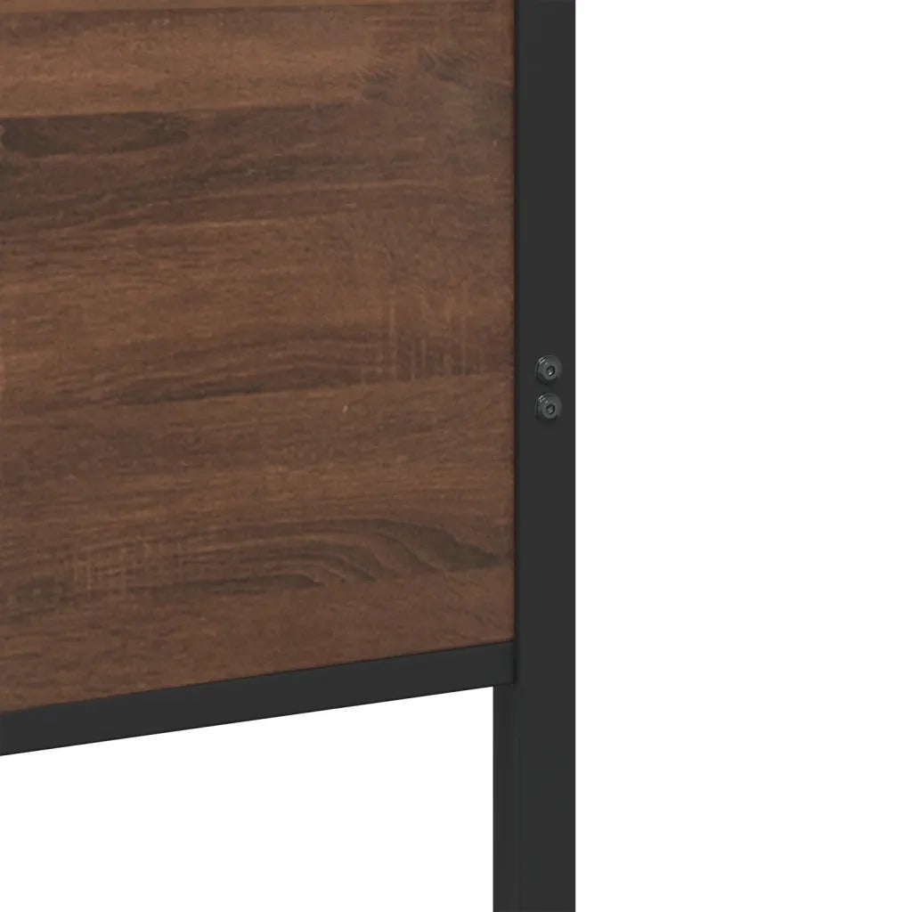 vidaXL Giroletto senza Materasso in Metallo Rovere Marrone 107x203 cm