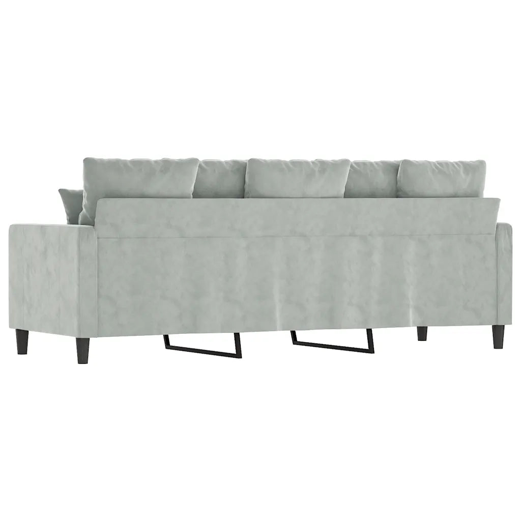 Divano | Divano da soggiorno | Sofa a 3 Posti Grigio Chiaro 180 cm in Velluto
