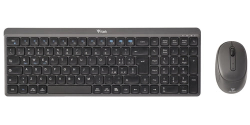 itek DEC WS01 tastiera Mouse incluso Universale RF senza fili + Bluetooth QWERTY Inglese, Italiano Nero, Grigio