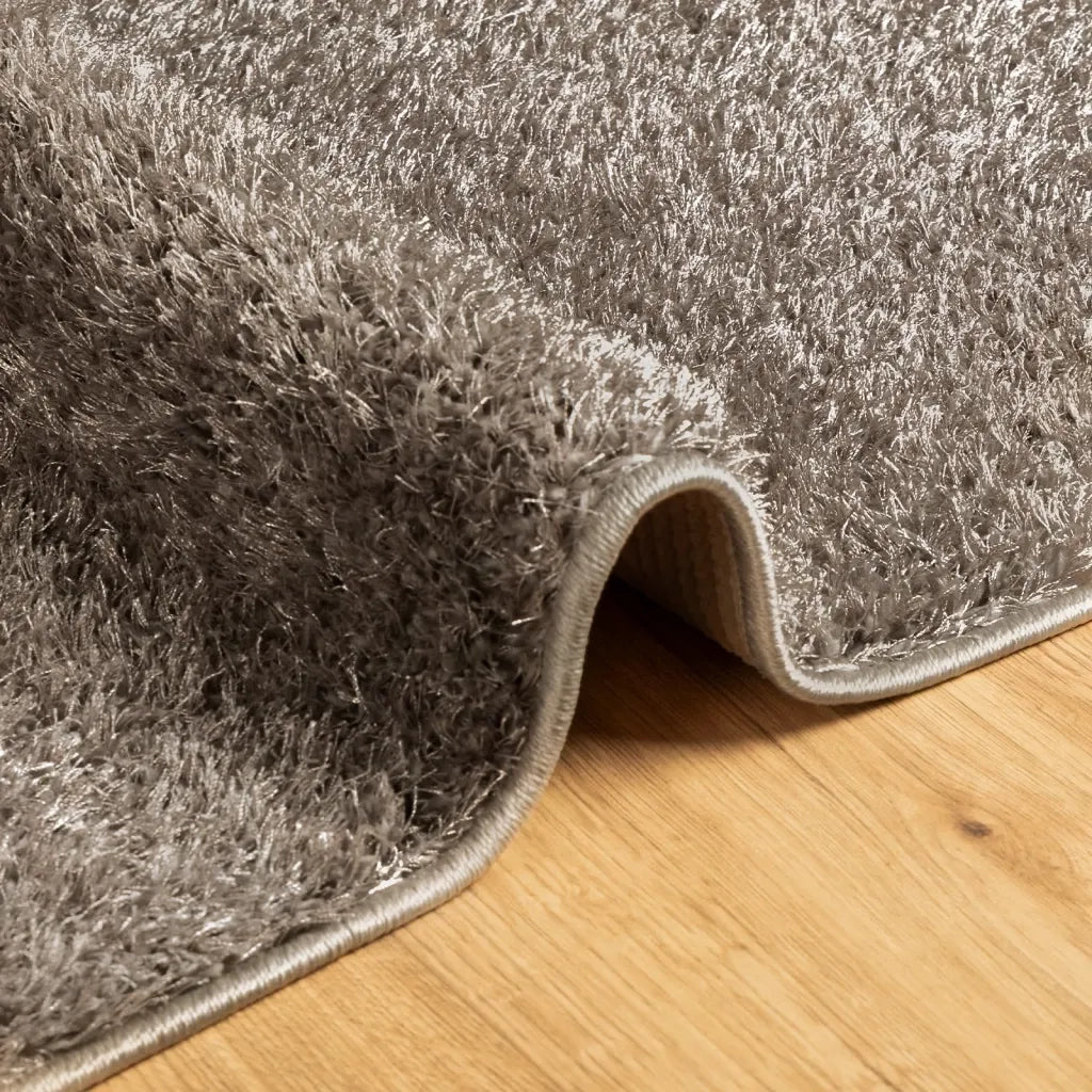Tappeto a Pelo Lucido Lungo ISTAN Effetto Grigio 100x200 cm 375675