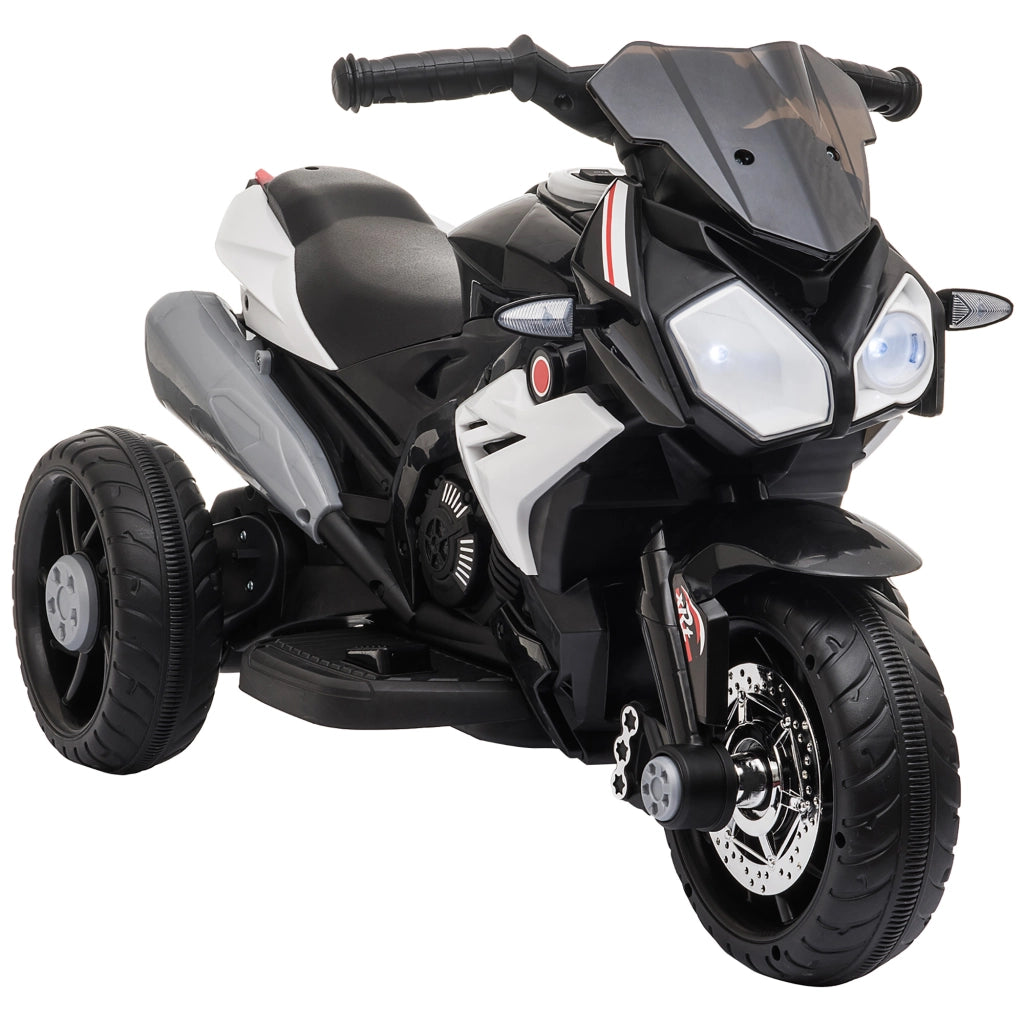 Motocicletta Bambini Elettrica con Luci e Suoni ¨C zephmum ¨C Nero/Bianco 3km/h