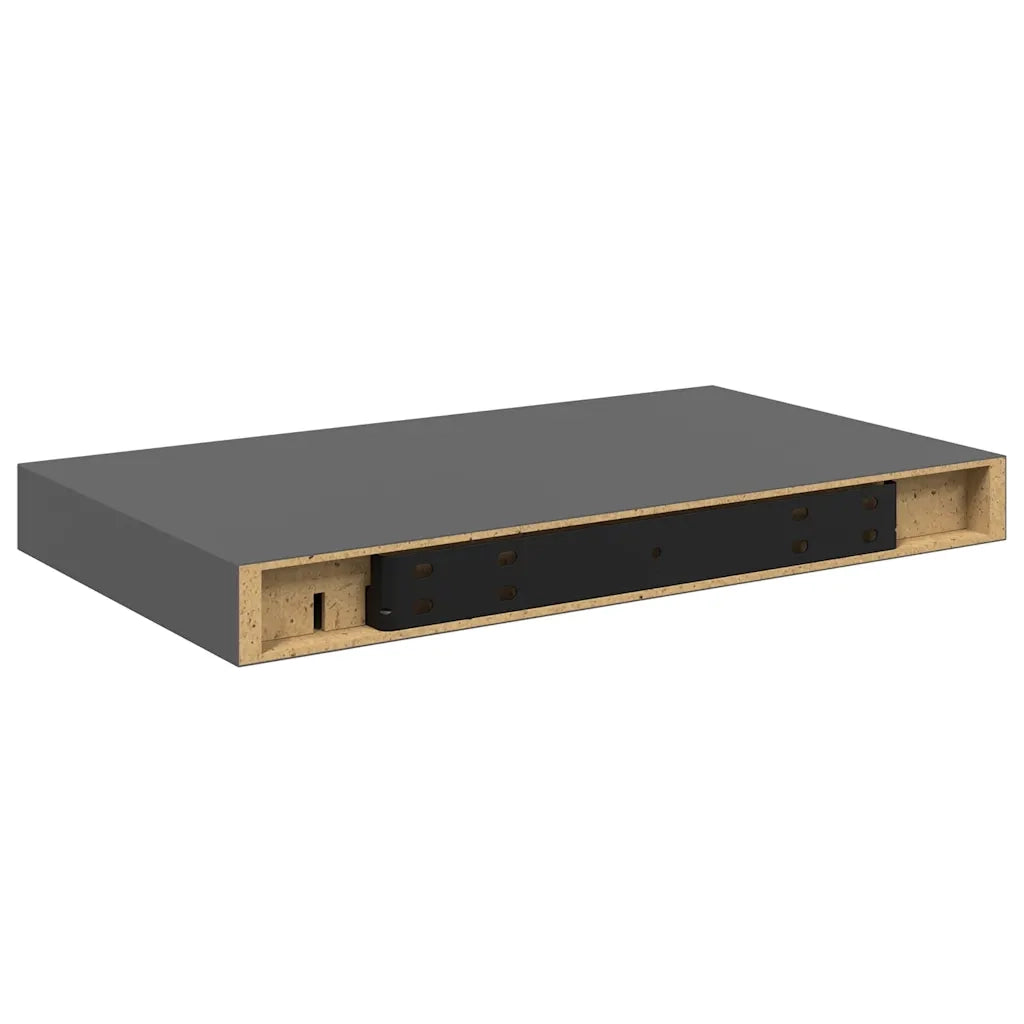 Scaffali a Parete 2 pz Grigio Lucido 40x23x3,8 cm in MDF 323785