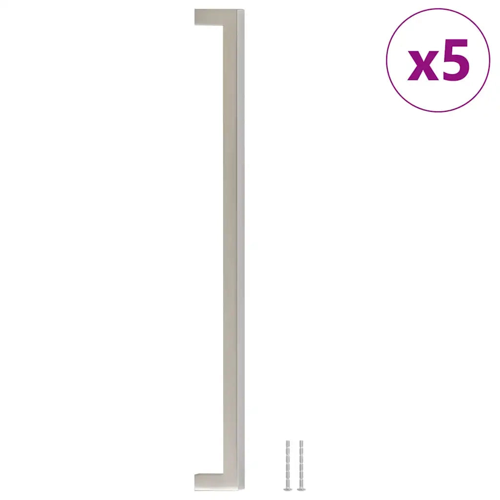 Poignées d'armoire 5 pcs argenté 320 mm acier inoxydable