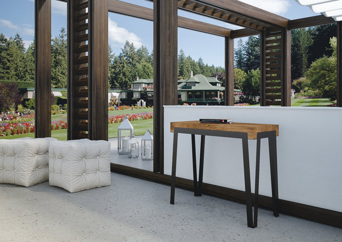 Consolle Allungabile da Esterno in Legno e Ferro H77x40x90/300cm Dalia Abete Tinto Classica