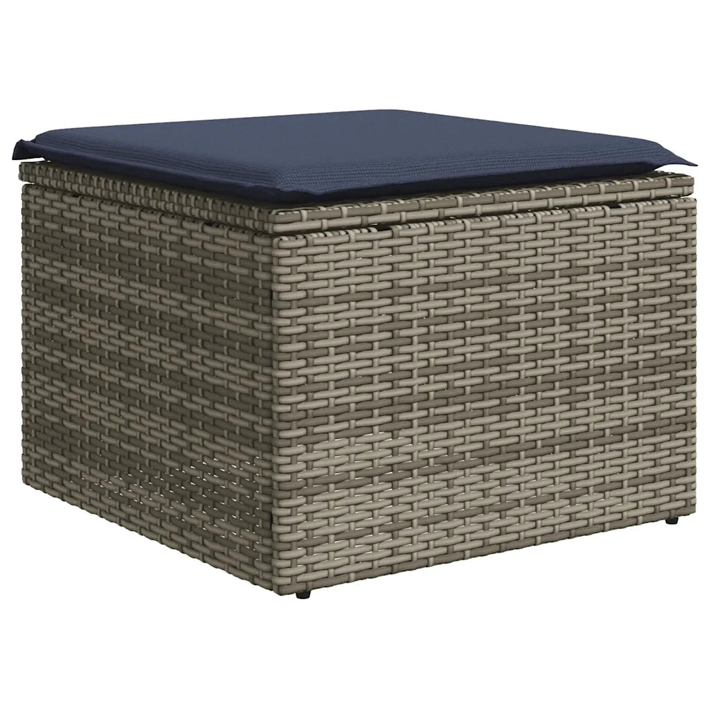 Set Divani da Giardino 11 pz con Cuscini Grigio in Polyrattan 3226572