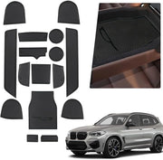 Matten antislip compatibili con BMW X3 G01 / iX3 / X4 G02, mattoncini antislip per X3 G01, protezione antislip per console centrale, mattonelle antislip, mattonelle di gomma per console centrale (nero)