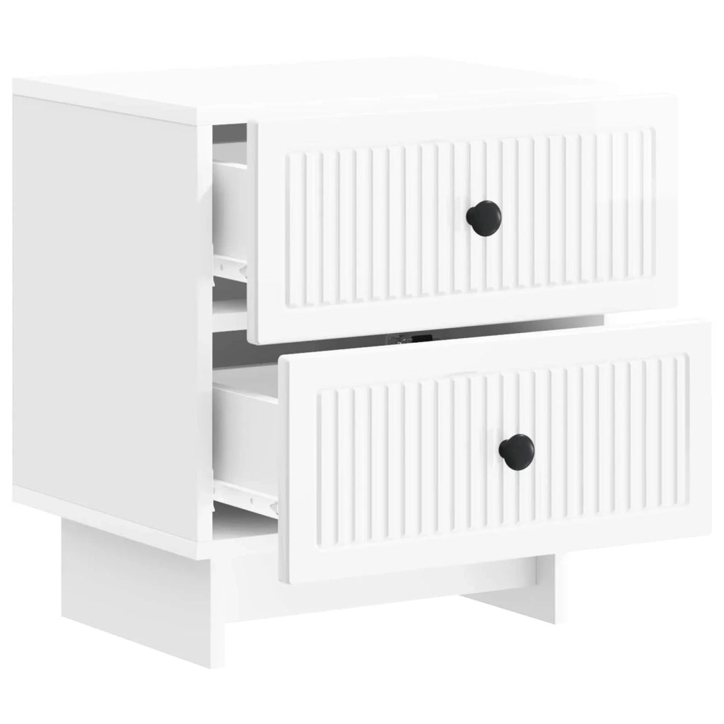 Armadio da Notte con cassetto Bianco Lucido 43 x 34,5 x 47,5 cm 893843