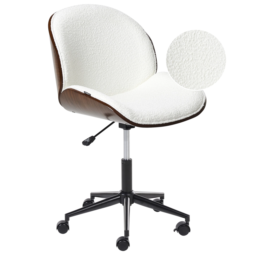 Sedia da ufficio in tessuto bianco e legno scuro e bianco arredamento da ufficio elegante