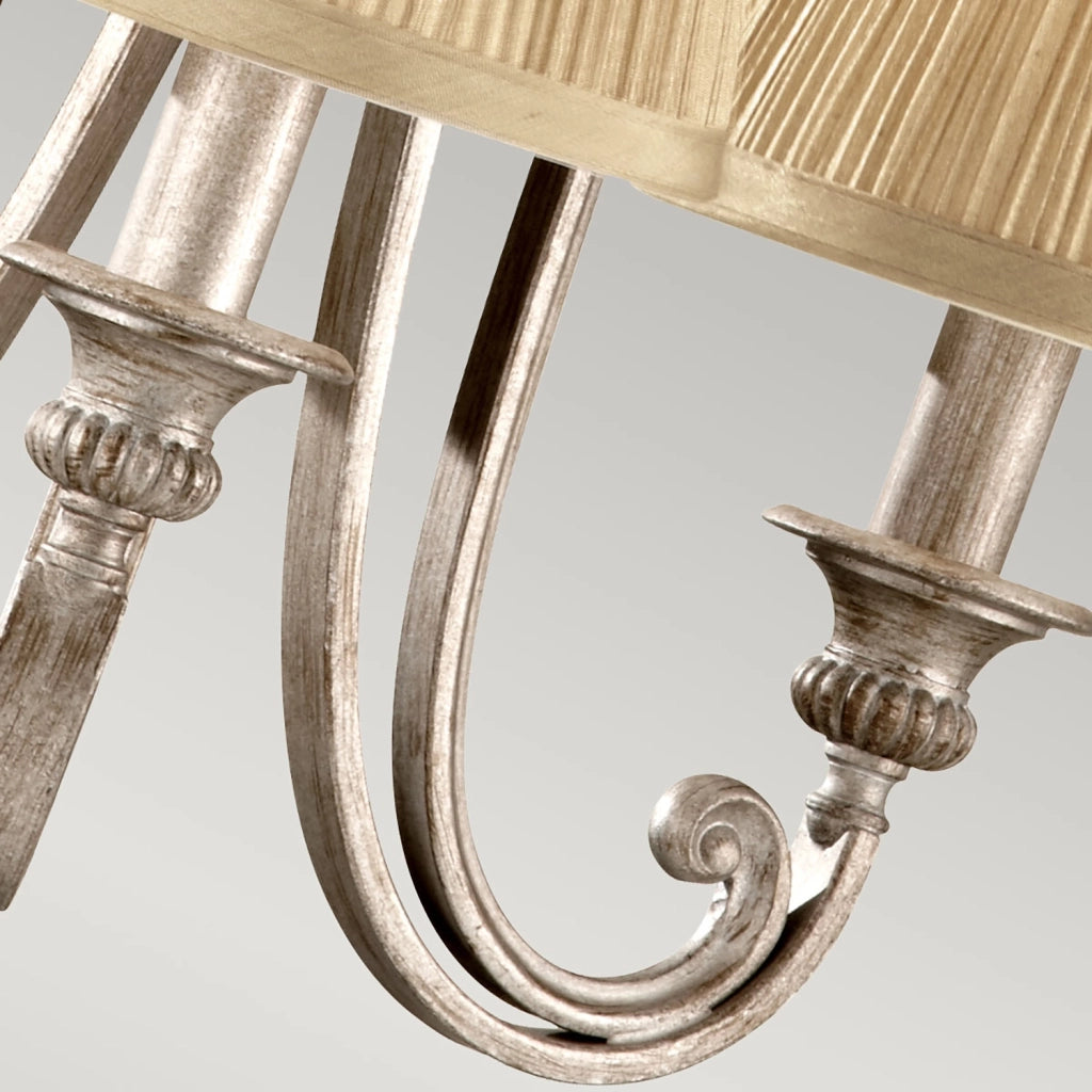 Lampadario Contemporaneo Abbey Acciaio Sabbia Argentata 3 Luci E14