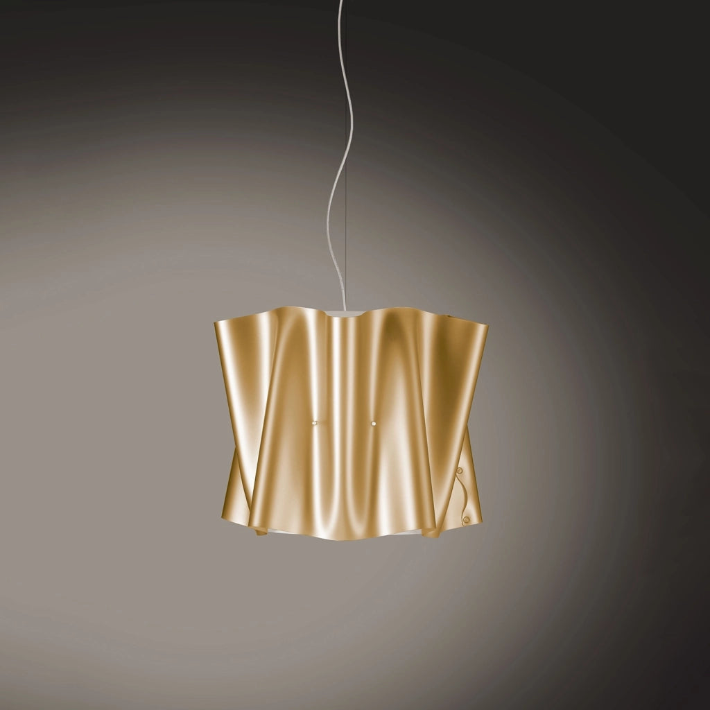 Sospensione Moderna Folio Polilux ® New Gold E Metallo Cromo 1 Luce E27 D40Cm