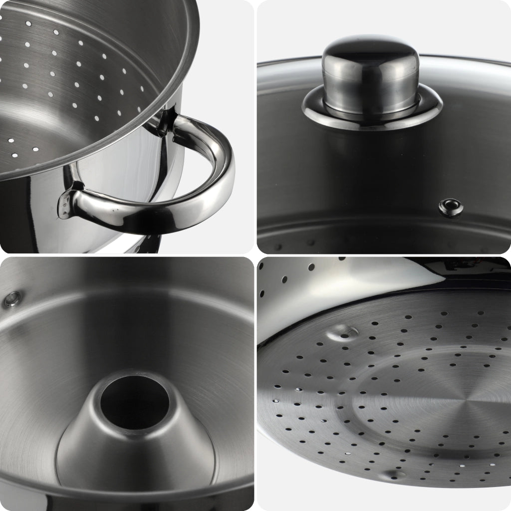 KADAX Spremiagrumi da 8 litri in acciaio inox, a vapore, a induzione e a gas, 3 in 1, grande