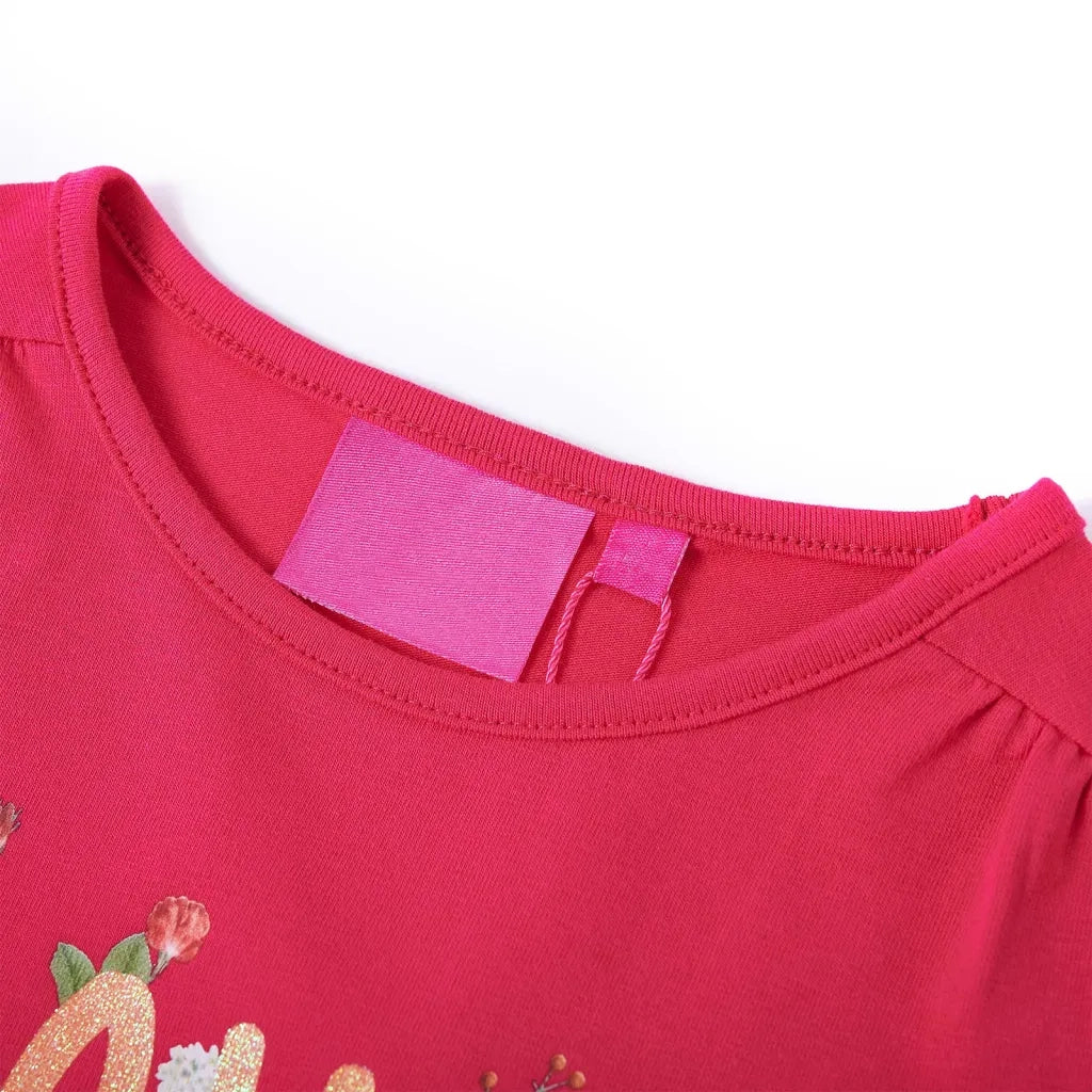 Maglietta da Bambina a Maniche Lunghe Fucsia 116 13731