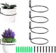 Hanger per piante 4 pezzi supporti per muro vaso per piante hanger per piante metallico - per casa terrazza giardino balcone - 10 cm.