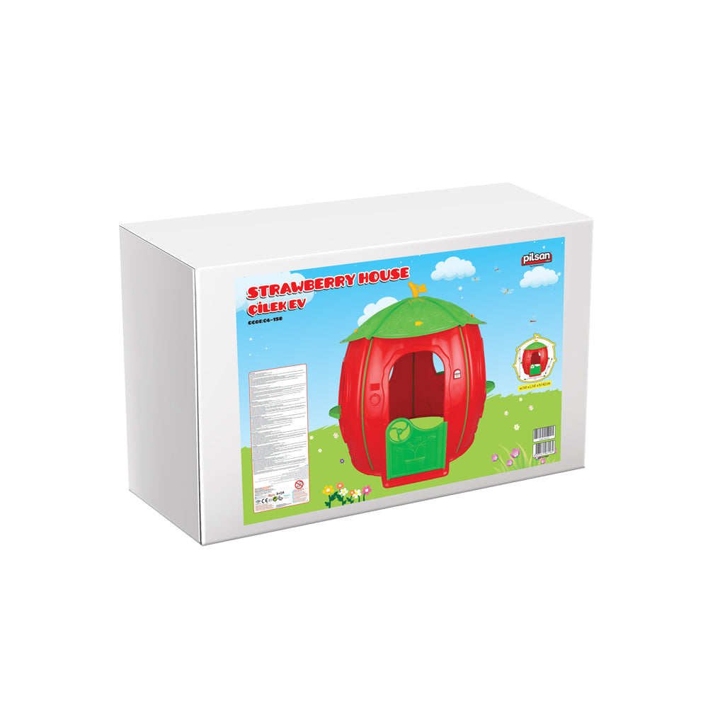 Casetta Gioco per Bambini 141x141x142 cm Fragola in Plastica
