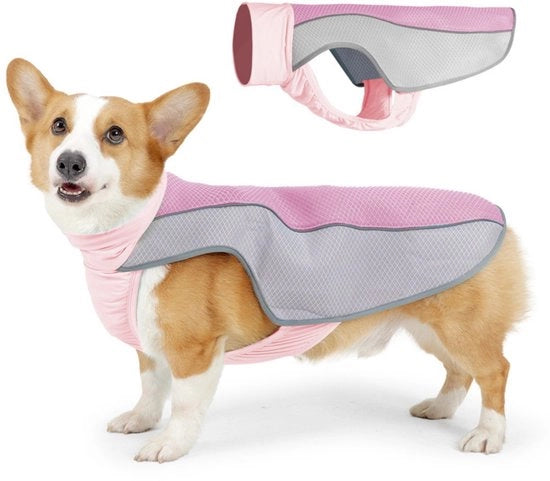 Vestone per cani - Vestone leggero per cani - Maglietta per cani in mesh - Con strisce riflettenti - Illuminazione per cani in estate - Adatto per spiaggia, escursioni, campeggio, caccia, allenamento, esterno (XL)