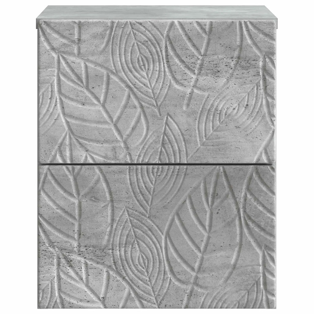 Mobiletto da notte a muro 2 pcs Grigio Cemento 898812