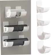 4 pacchi dispenser sacchi della spazzatura con fissaggio ad adesivo, plastico rigido, regolabile e impermeabile per la cucina