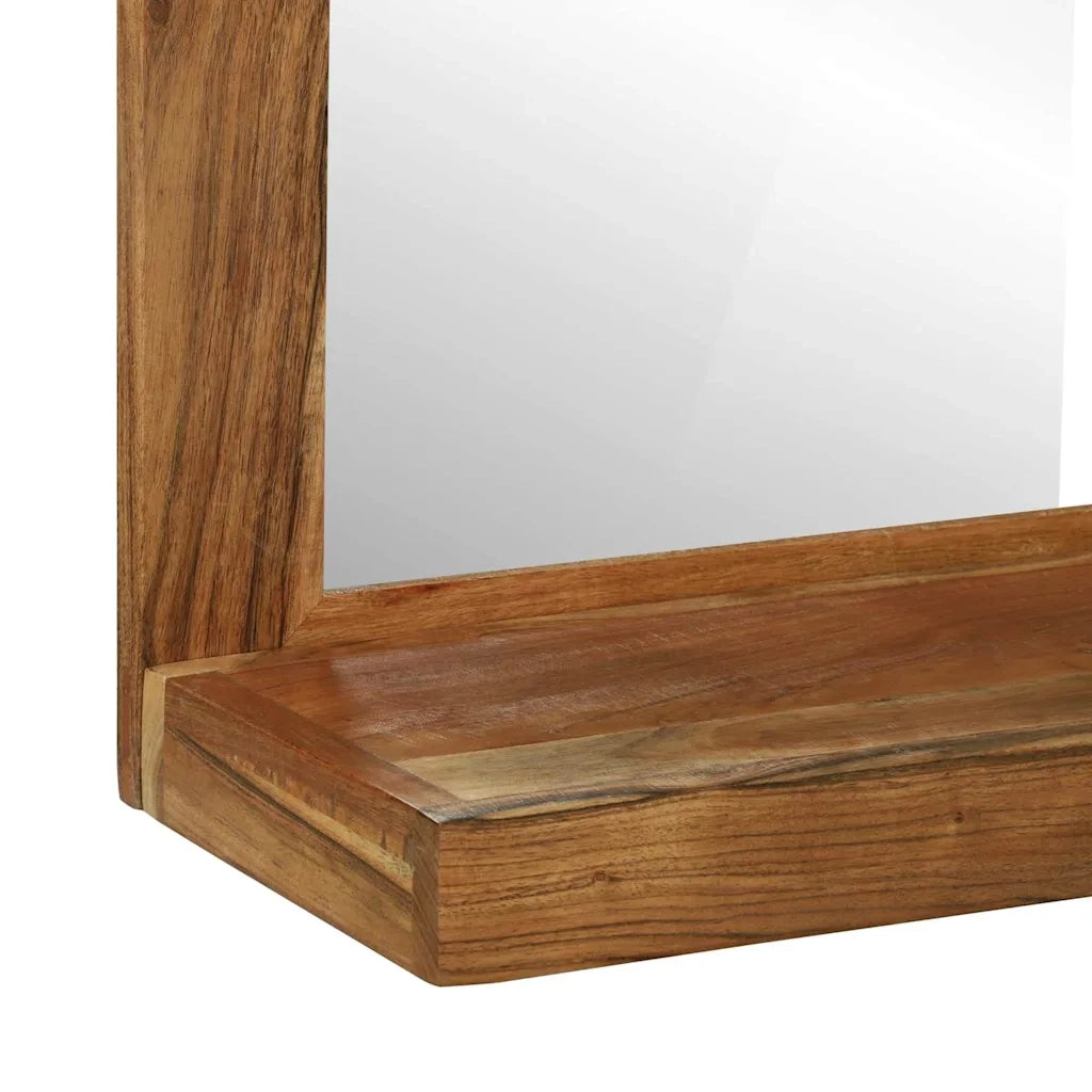 Specchio da bagno Rettangolare Marrone Legno di Acacia Massello 4016738