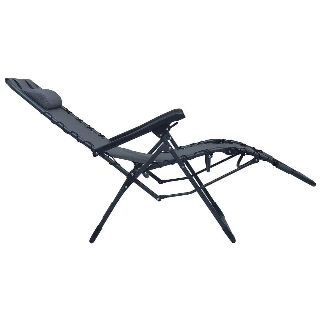 Sedia pieghevole da giardino e patio textilene grigio 02_0011894