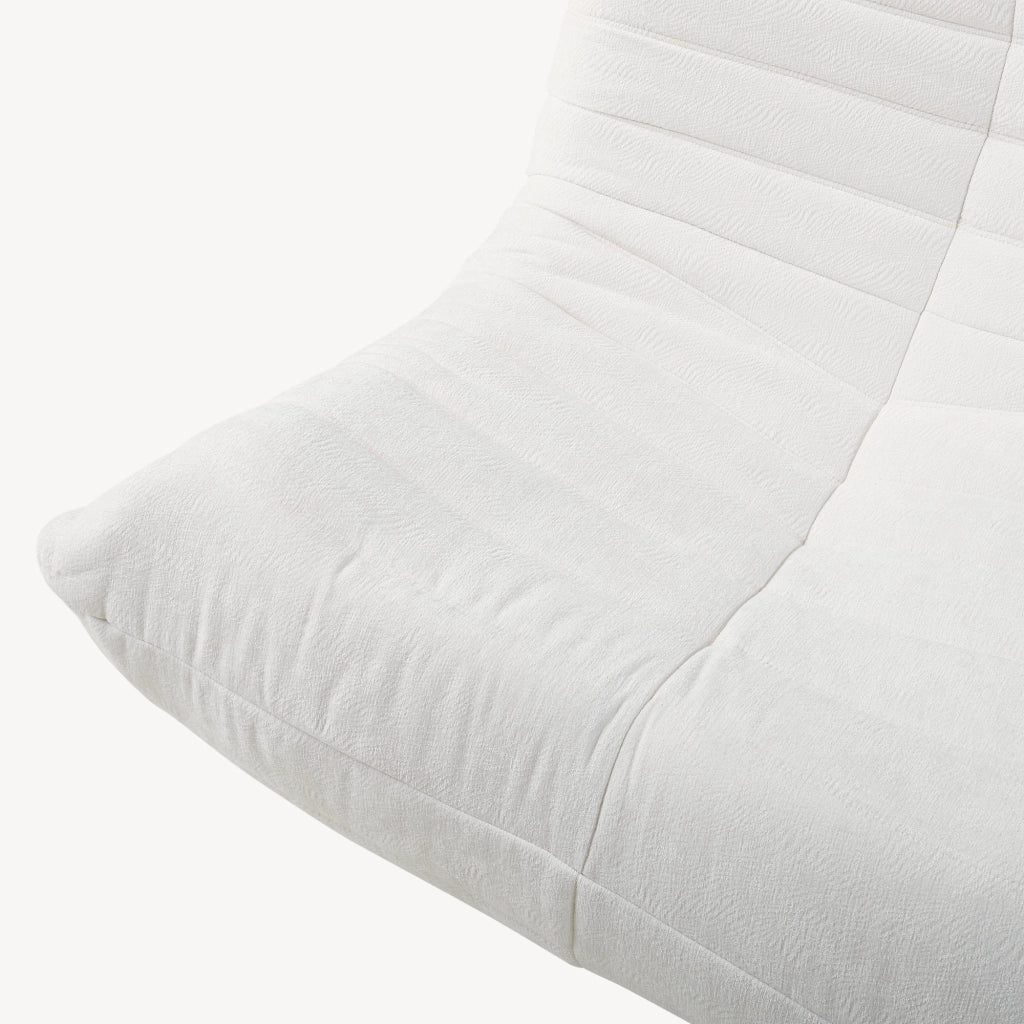 Poltrona Bassa Imbottita Kodsø con Rivestimento in Chenille 75x90x100 cm - Beige [en.casa]