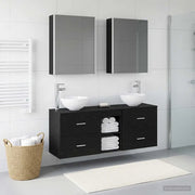Set di Armadi da Bagno 5 pcs Rovere Nero 53 x 15,5 x 70 cm 3406688