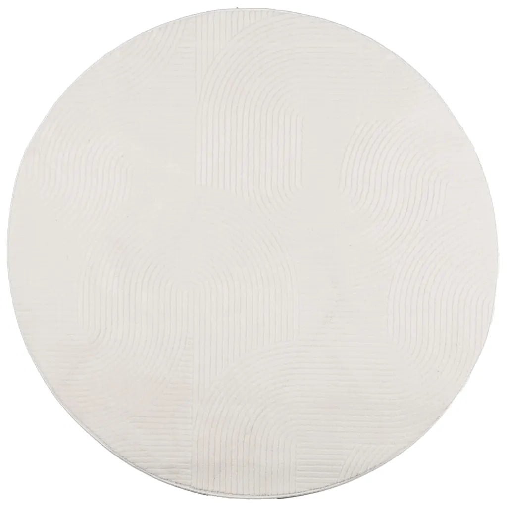 Tappeto IZA a Pelo Corto con Aspetto Scandinavo Crema Ø 200 cm 375449