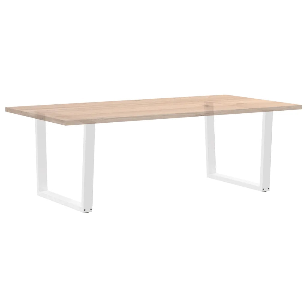 Gambe per tavolo da pranzo a forma di V 2 pz bianche 100x(72-73,3) cm in acciaio 4012657