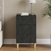 Comodino Nero 43 x 39,5 x 66,5 cm Legno ingegnerizzato 895016