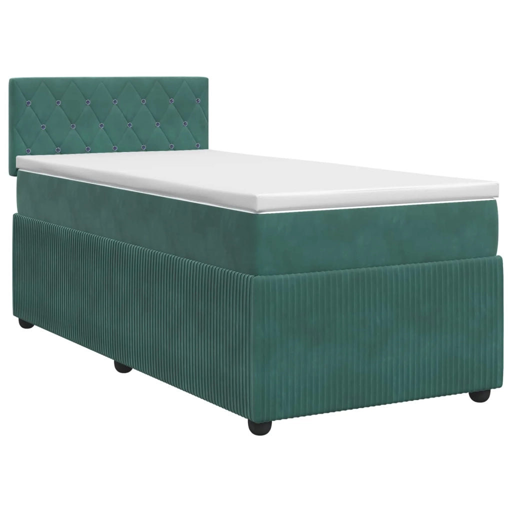 Letto box spring con materasso Verde Scuro 90 x 190 cm Velluto 3451580