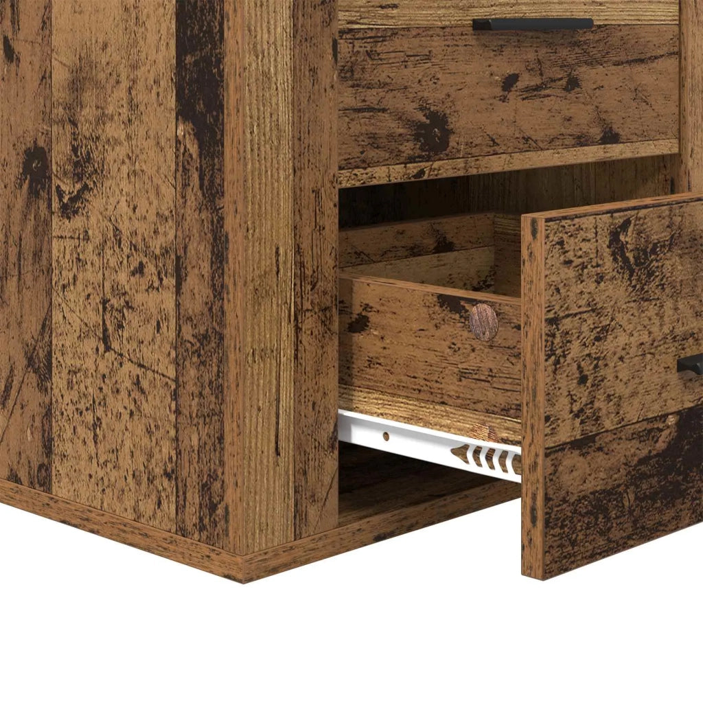 Comodino | Armadio da Notte | Mobiletto da notte con cassetto Legno vecchio 35 x 50 x 60 cm